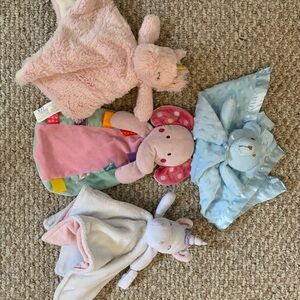 Multiple Baby Plush Stuffed Animal Snuggler Lovey Security Blanket